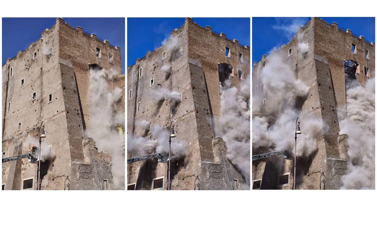 Mittelalterlicher Turm in Rom stürzt ein