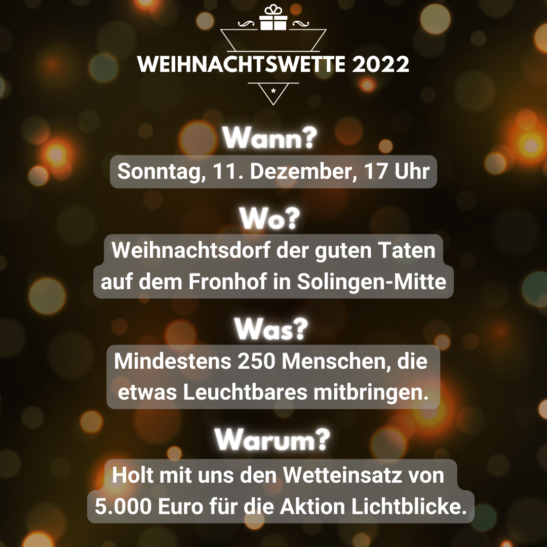 Die RSG-Weihnachtswette 2022 - Lichtermeer für Lichtblicke