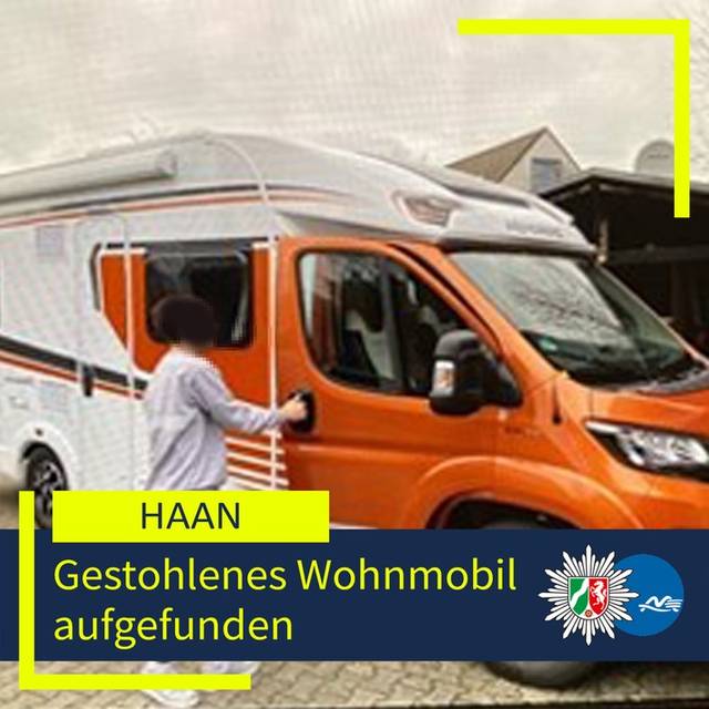 Gestohlenes Wohnmobil aufgefunden