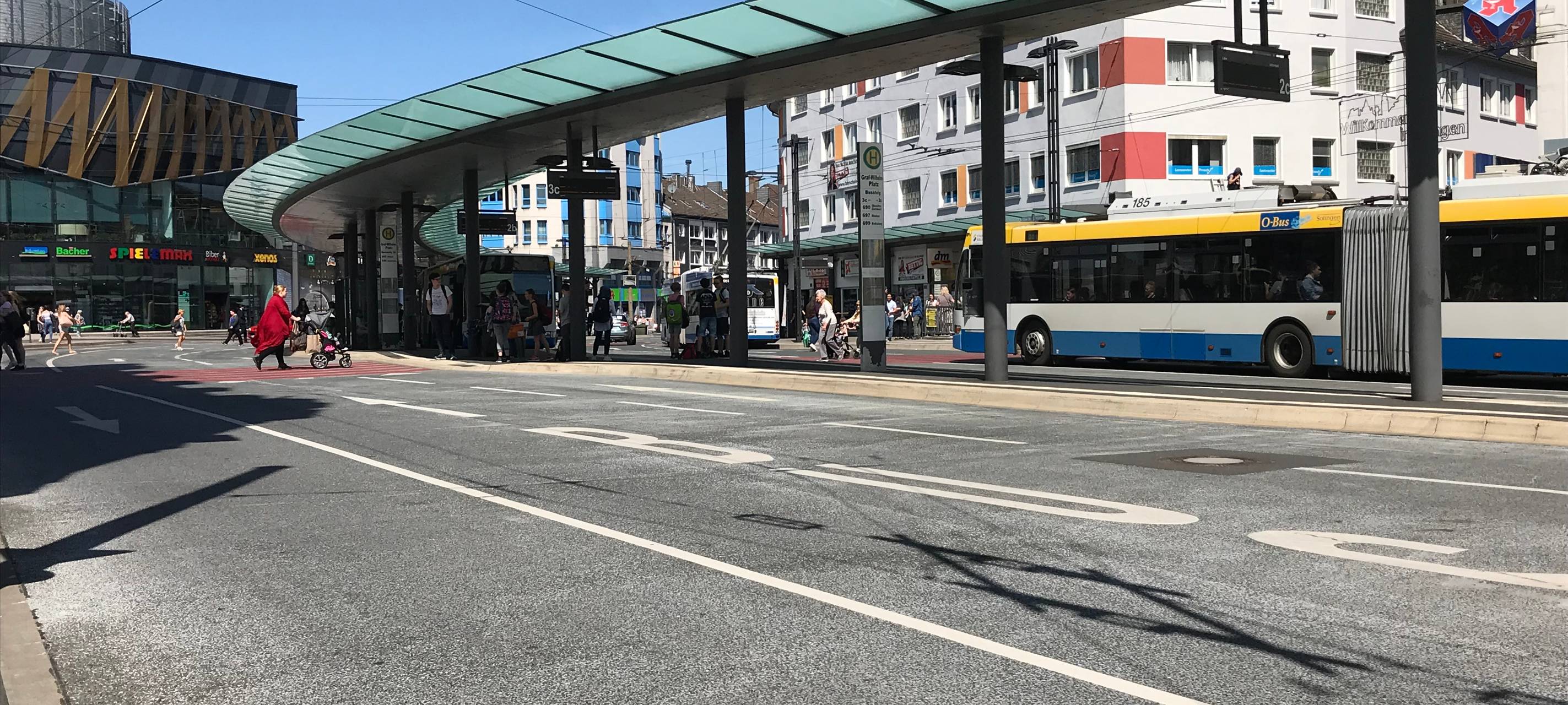 Änderungen an den Bussteigen in Solingen