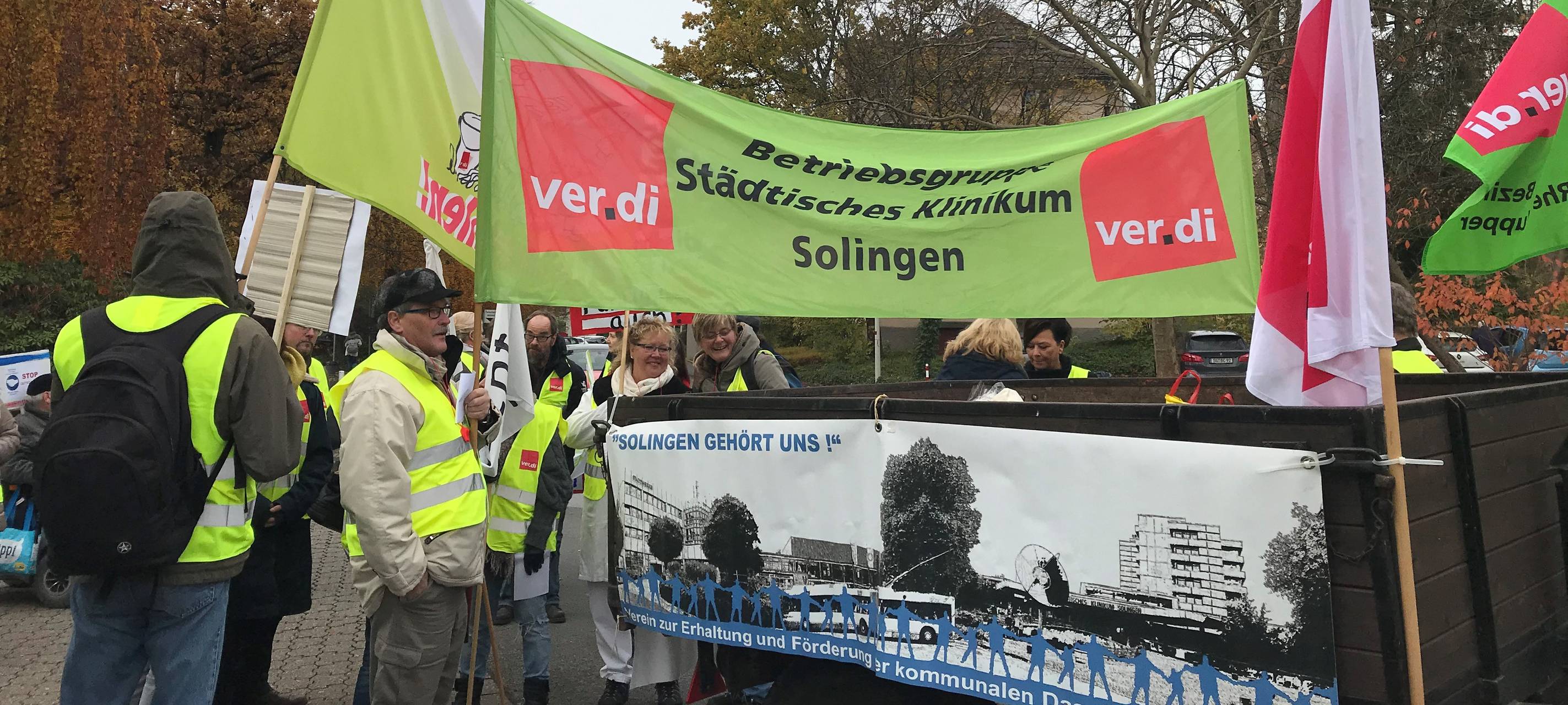 Demonstration am Städtischen Klinikum Solingen