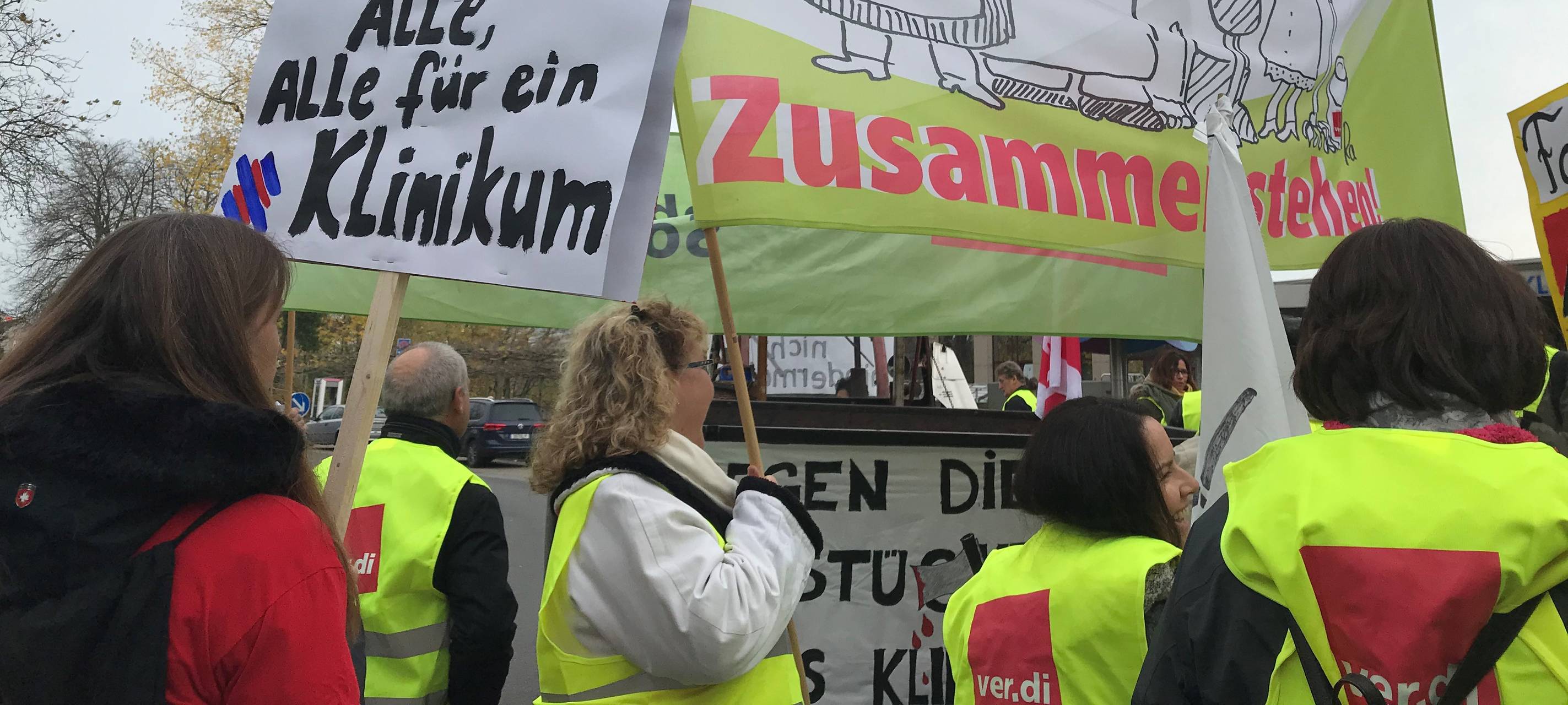 Demonstration am Städtischen Klinikum Solingen