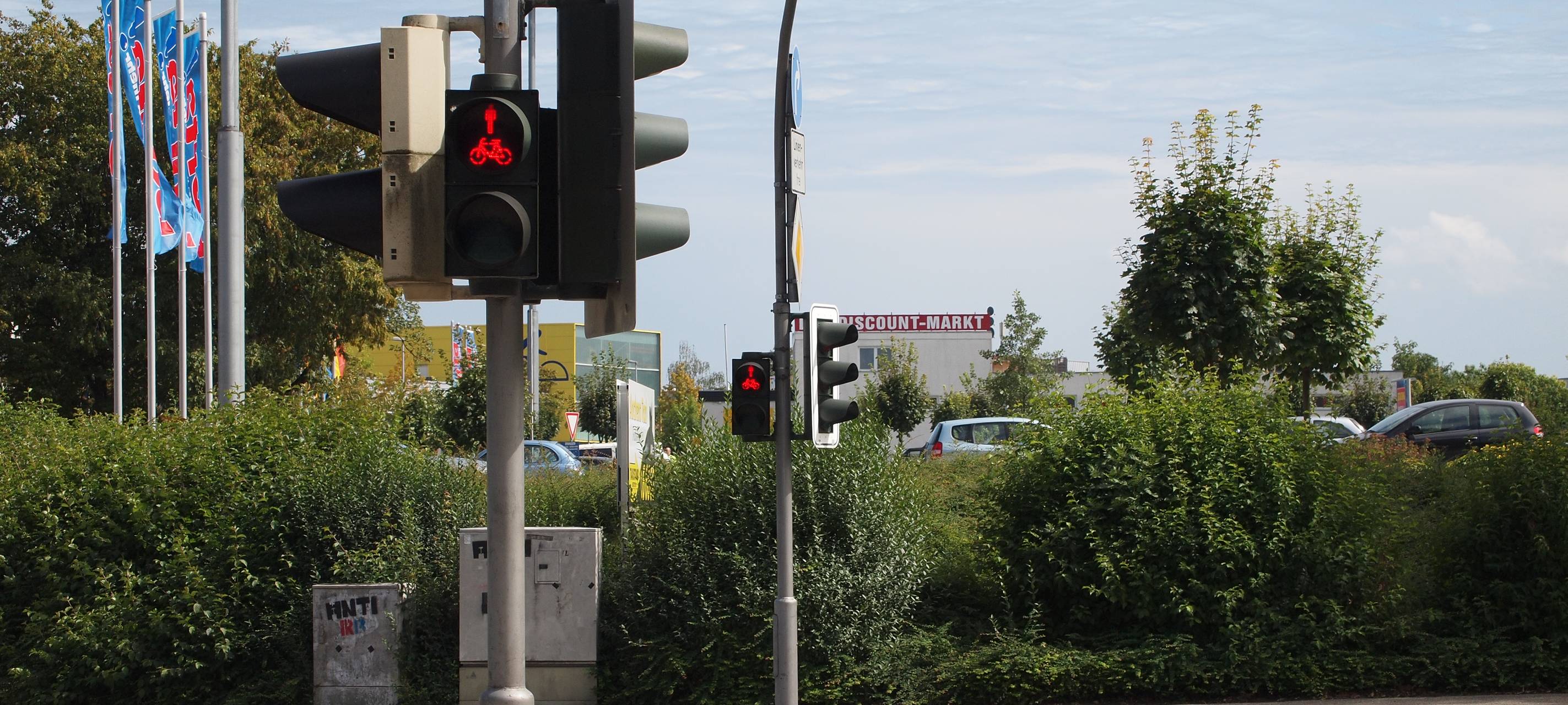 Countdown zeigt Rotphase an Solinger Fußgängerampel