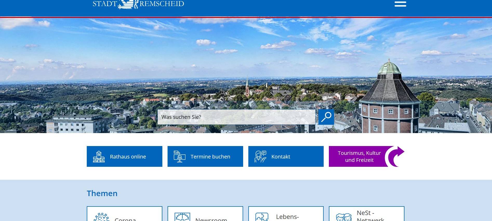 Stadt Remscheid hat neue Homepage