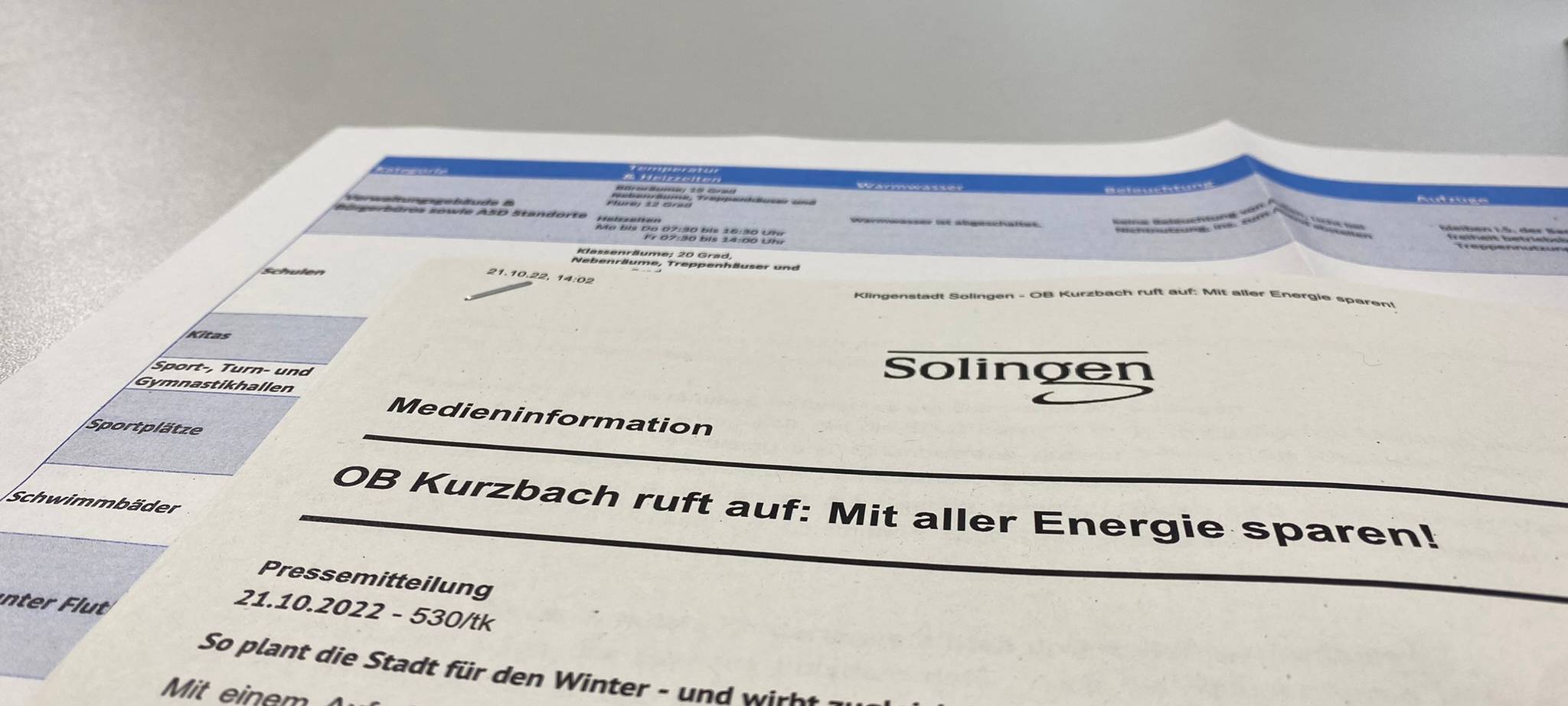 Stadt Solingen startet Kampagne zum Energiesparen