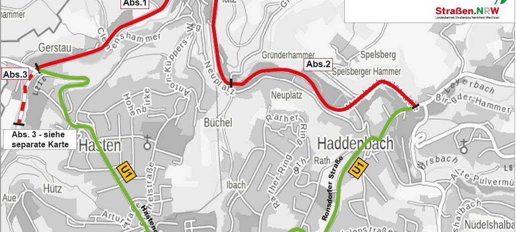 Heute starten Bauarbeiten auf Morsbachtalstraße