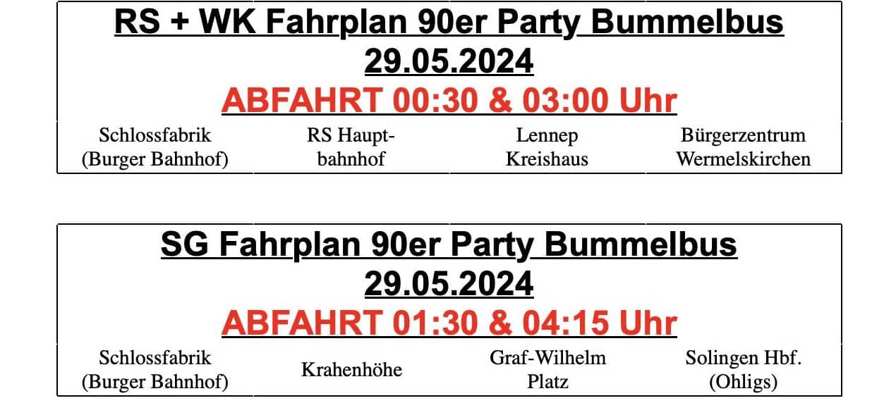 AUSVERKAUFT: Die RSG 90s & more Party
