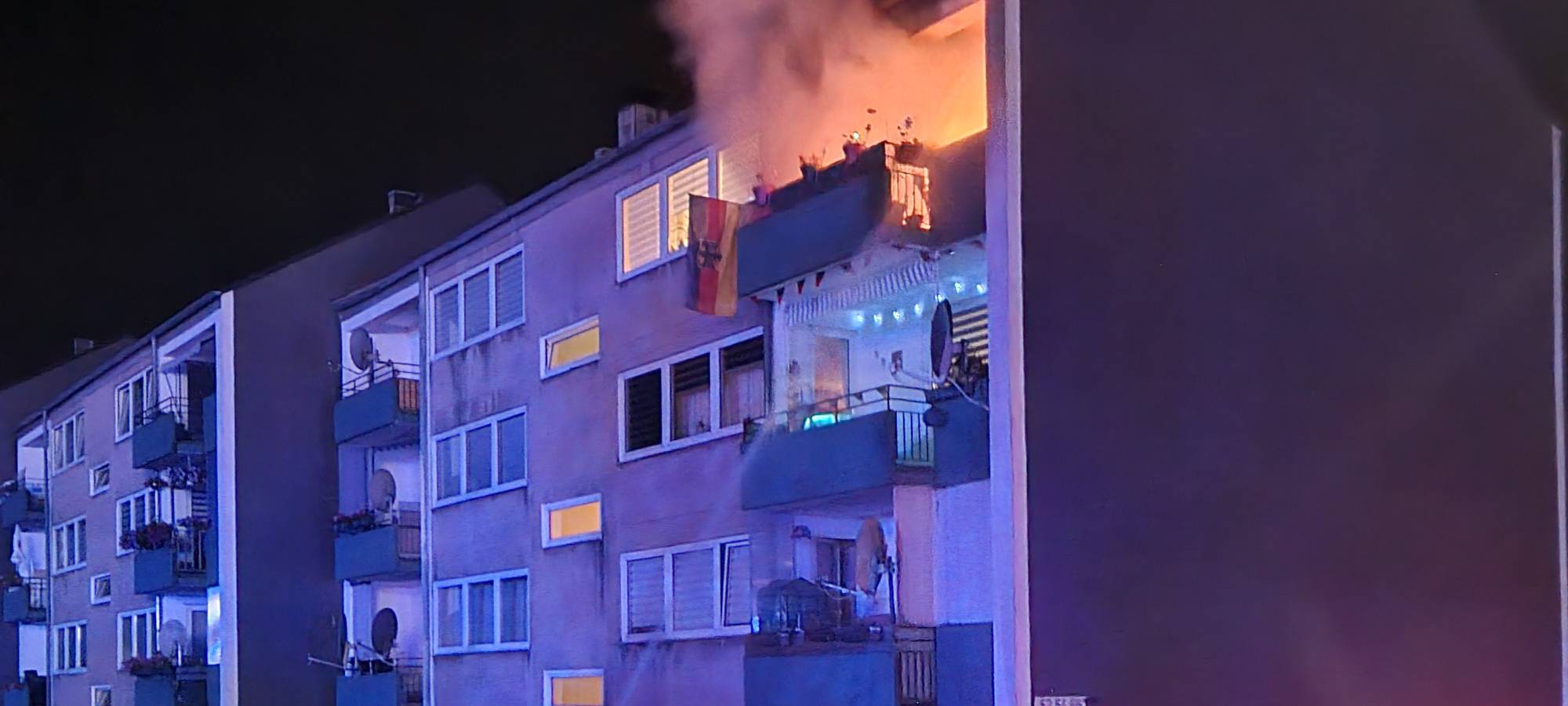 Balkon brannte in Remscheid Lüttringhausen