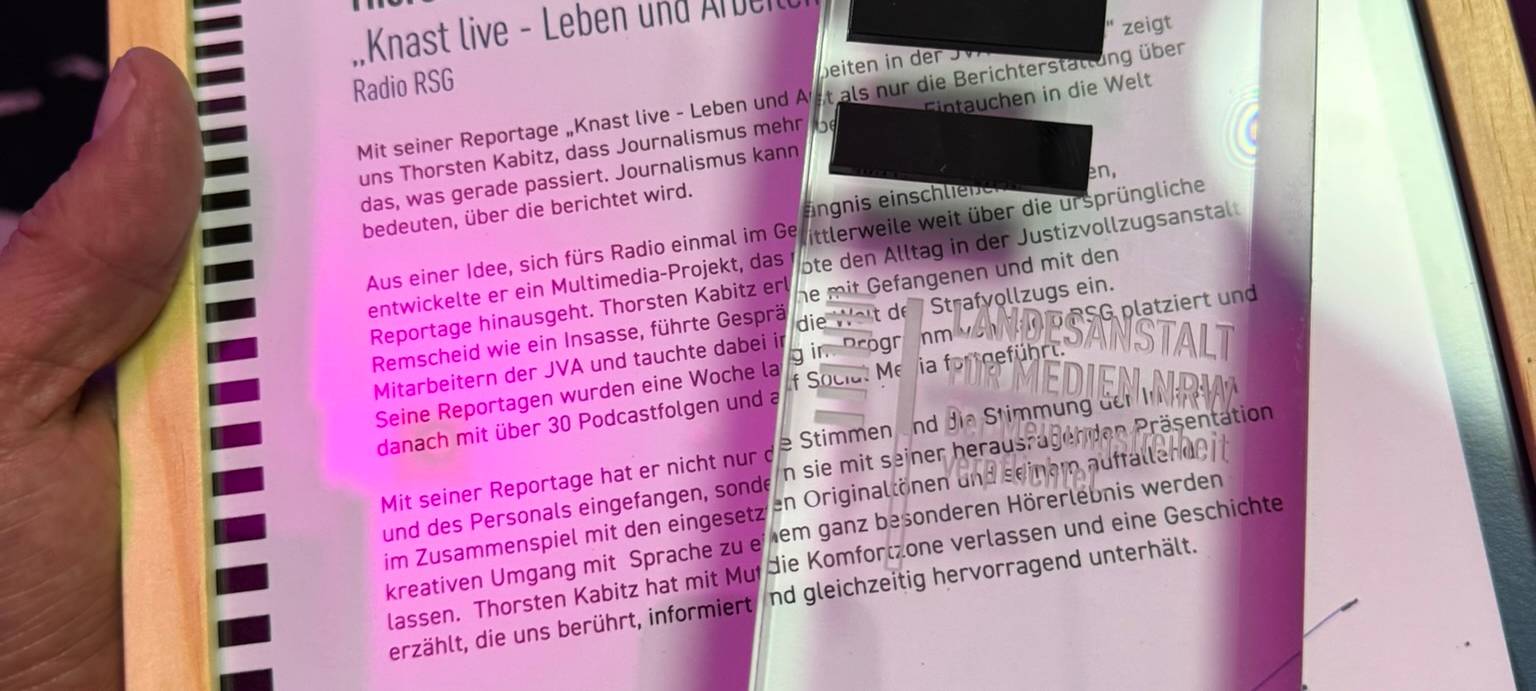Knast live: Audiopreis für Thorsten Kabitz