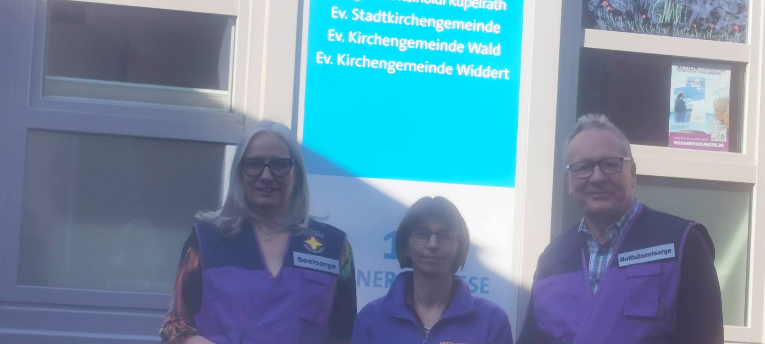 Drei Notfallseelsorger vom evangelischen Kirchenkreis Solingen