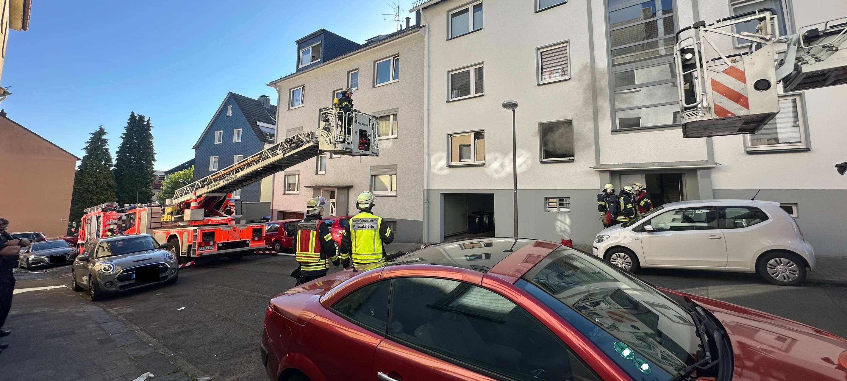 Feuerwehreinsatz auf der Fachschulstraße in Remscheid