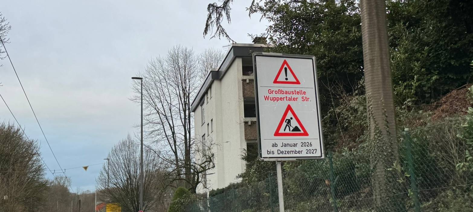 Großbaustelle an der Wuppertaler Straße startet