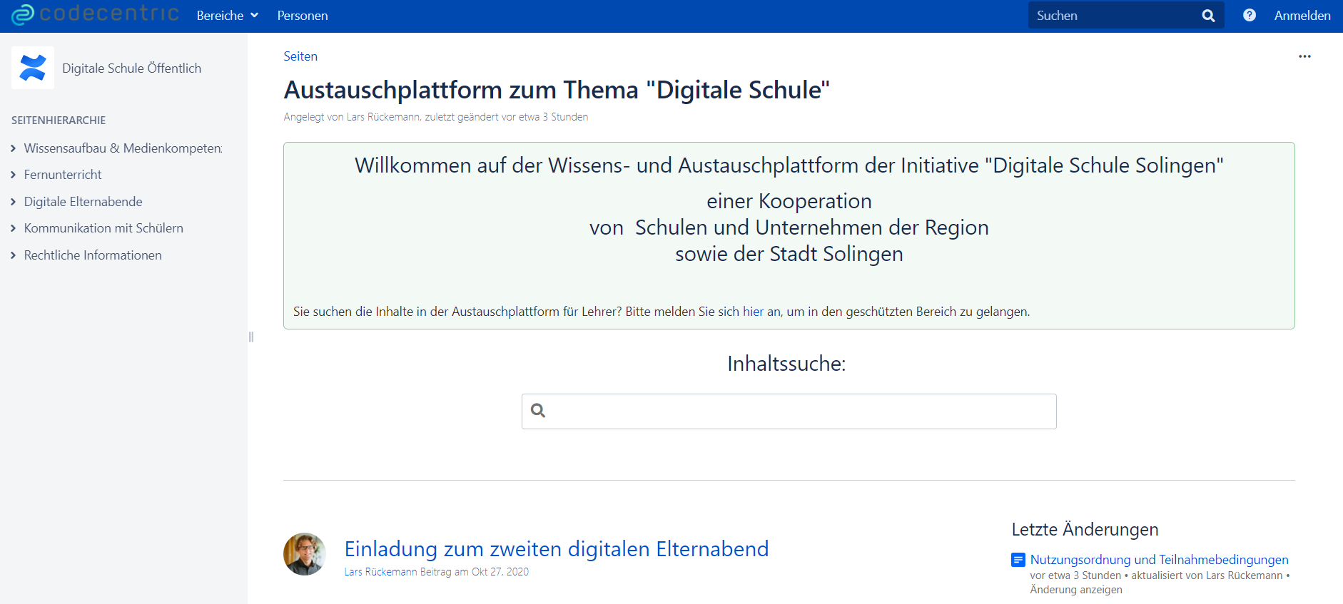 Austauschplattform zum Thema Schule