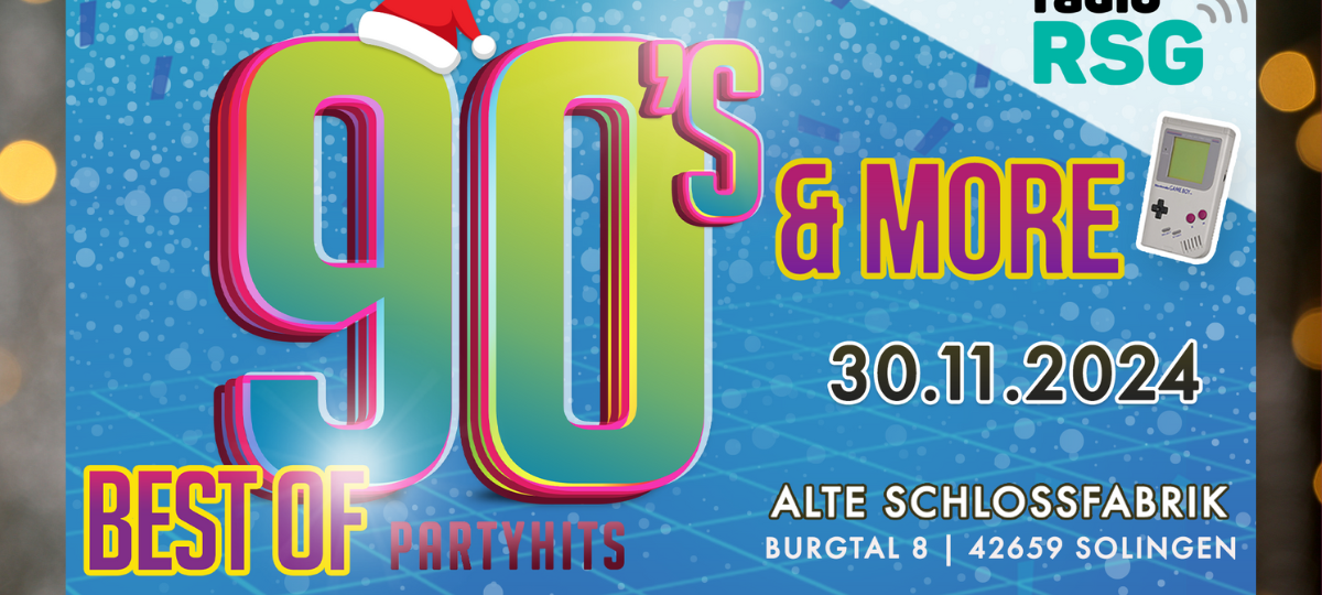 Die RSG 90s & more Party mit Xmas-Special am 30. November in der Schlossfabrik